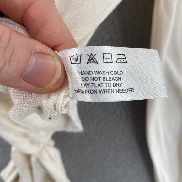 Modern Citizen Sweater Womens Medium Ivory Tied Front Lightweight Knit Pullover - Picture 6 of 11